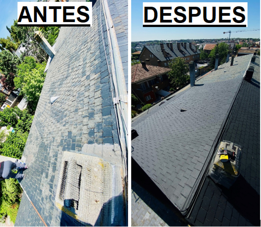 Restauración total tejado de pizarra