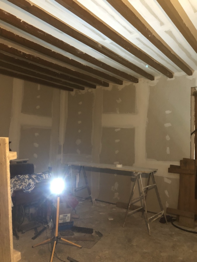 Trasdosados y techo entre bigas