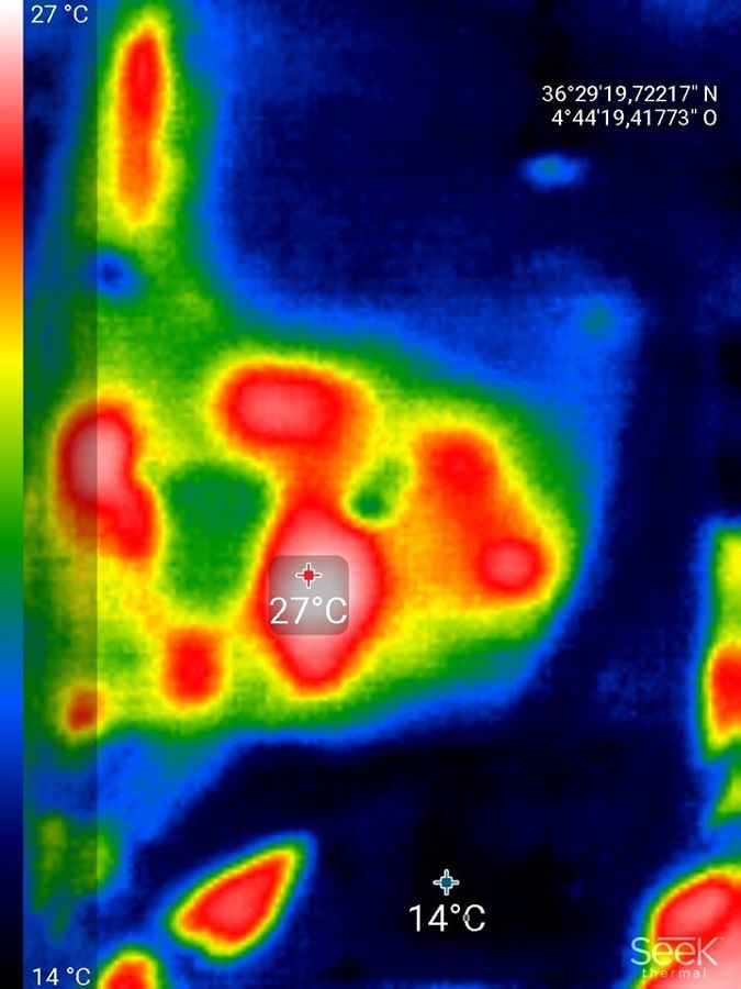 muestra térmica de placa reparada