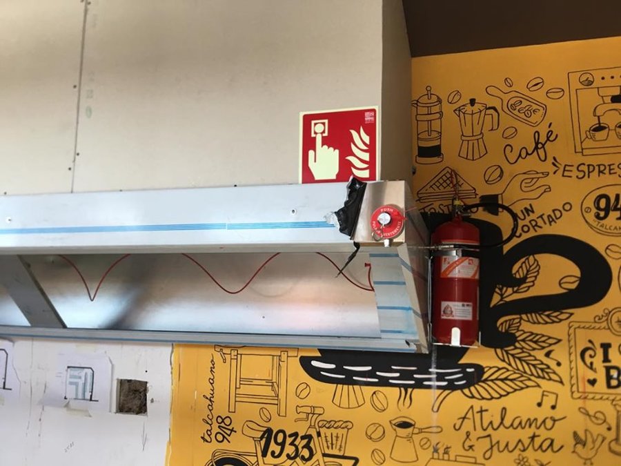 Extinción en campana extractora