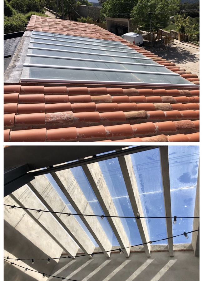 Techo de cristal para terraza.