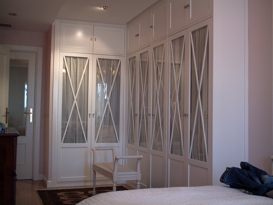 Armario Lacado Blanco combi. vidrio