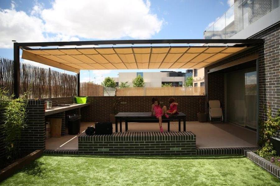 pergola lona simple extendida
