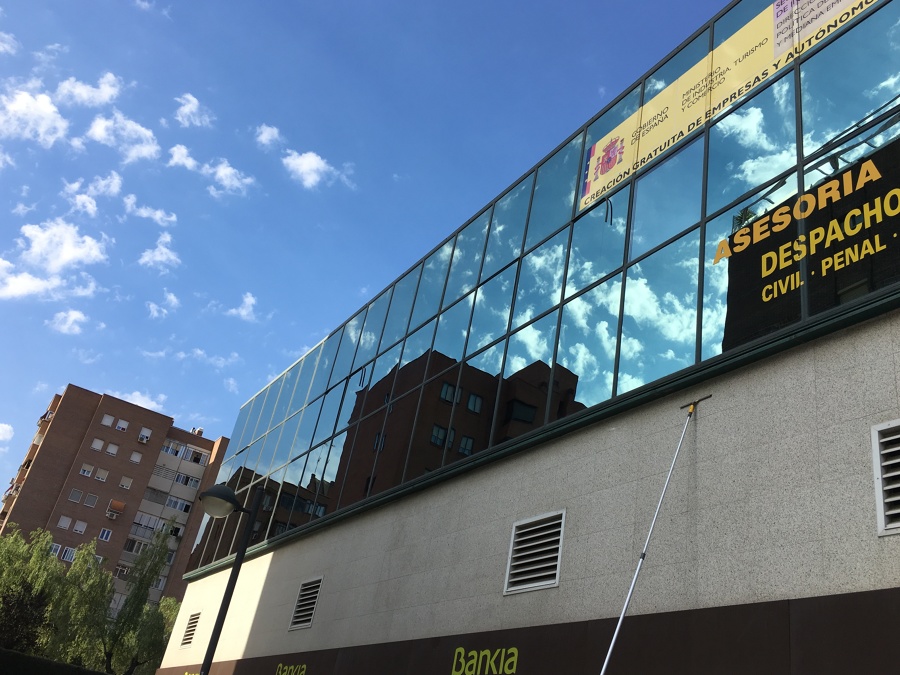 Limpieza de cristales en altura