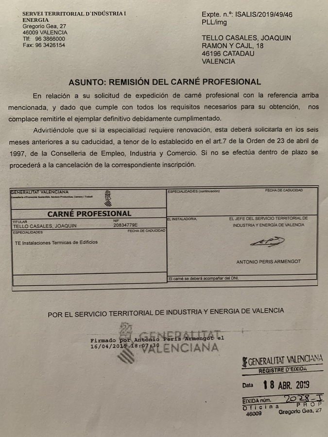 Carnet profesional