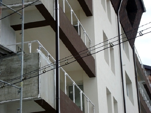 acabado  final de la fachada aislada