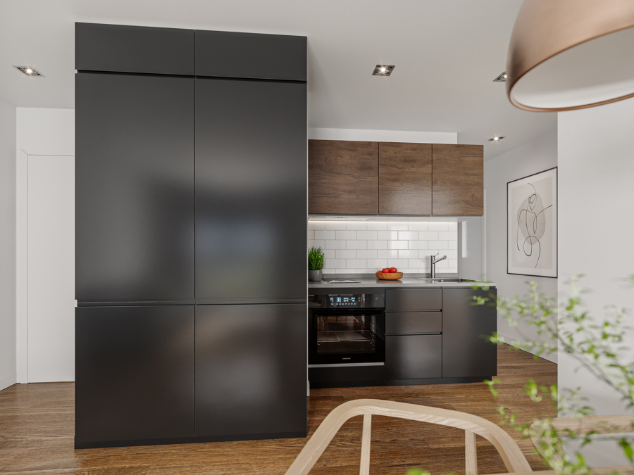 Diseño 3D para interiores de un piso