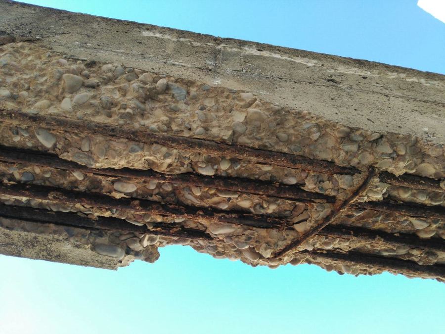 Viga deslunado antes