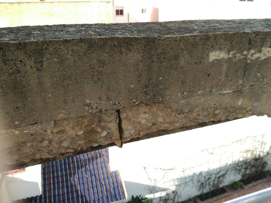 Viga deslunado antes