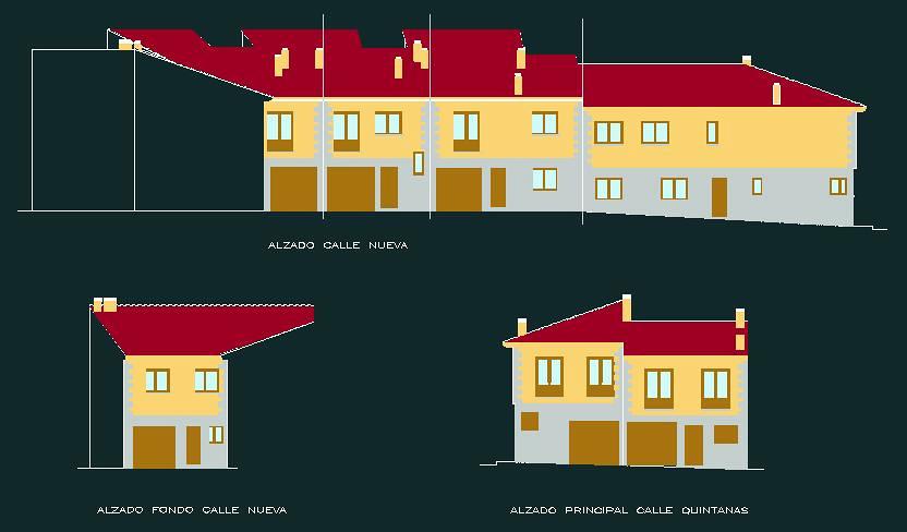 ALZADO TEXTURA 6 VIVIENDAS UNIFAMILIARES
