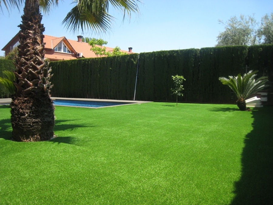 Amplio jardín junto a Piscina