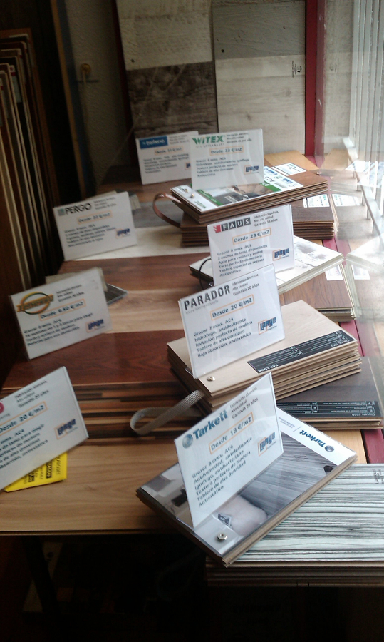 Amplio muestrario de marcas, calidades y materiales.