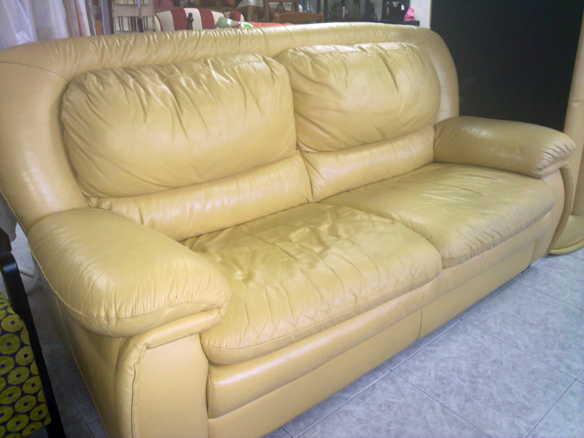Paso 1. Antes sofá en piel