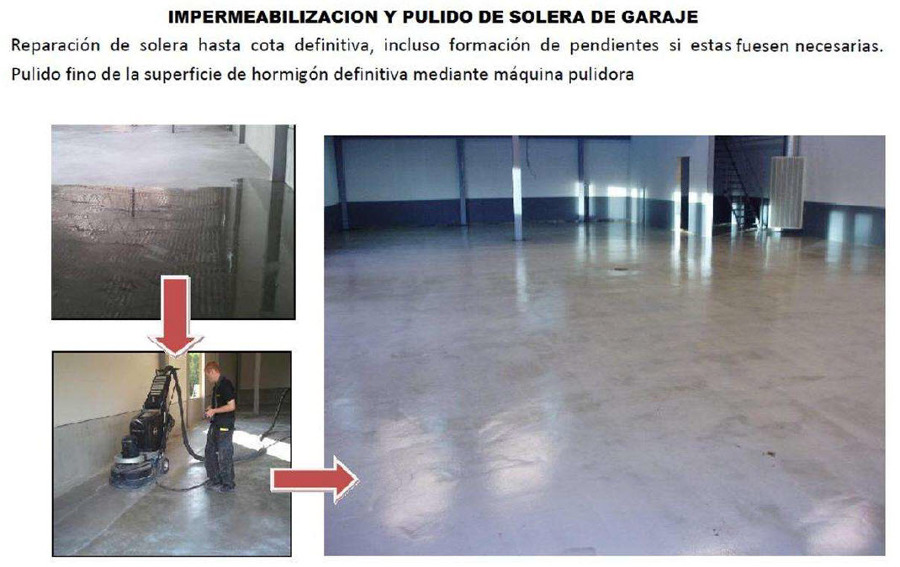 Aplicación en soleras.