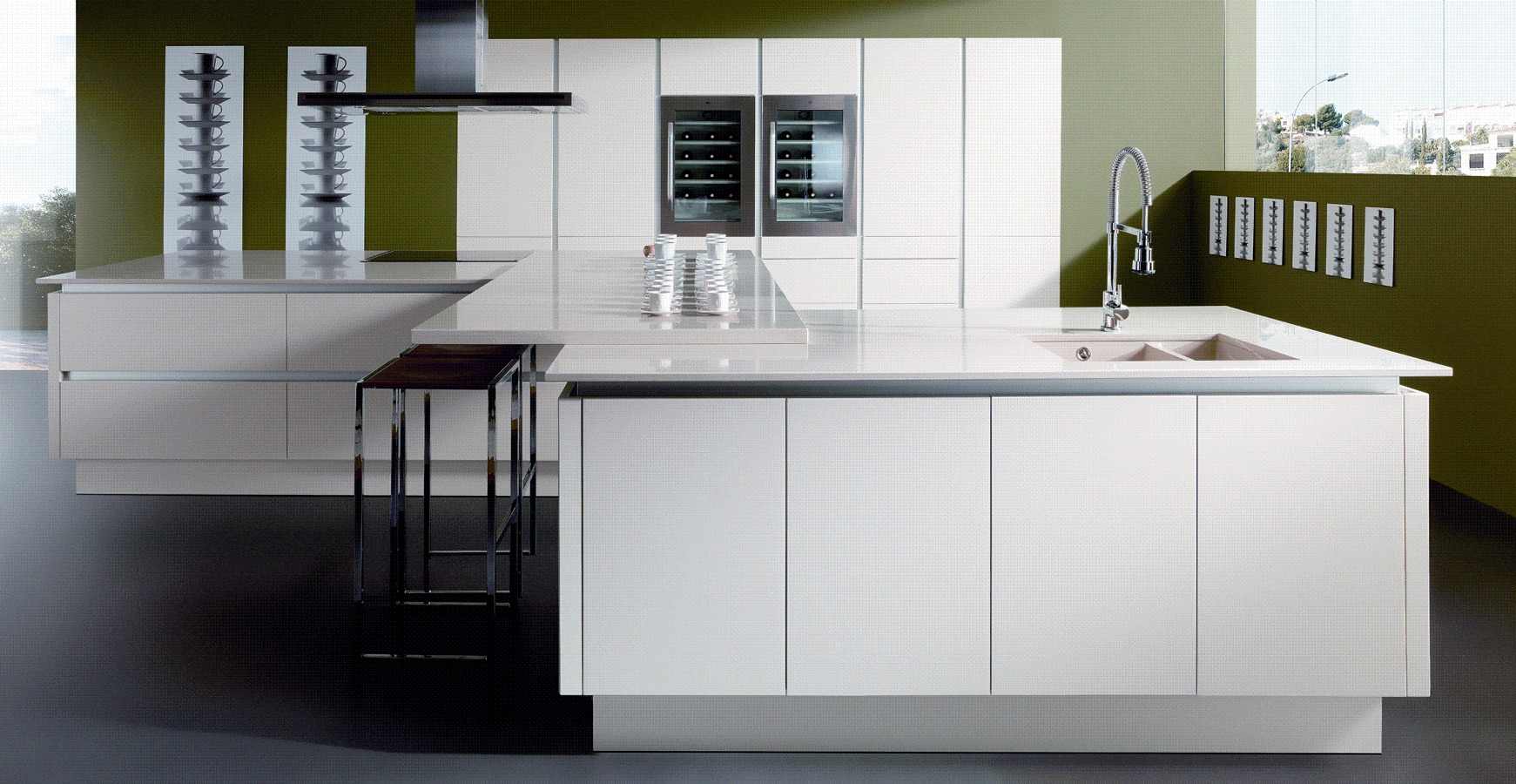 Aran lacado satinado blanco calido del perfil gola.