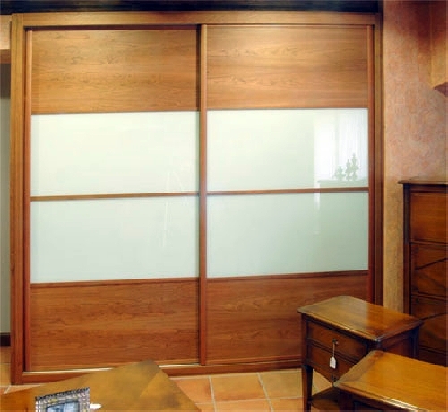 armario empotrado en roble con cristales