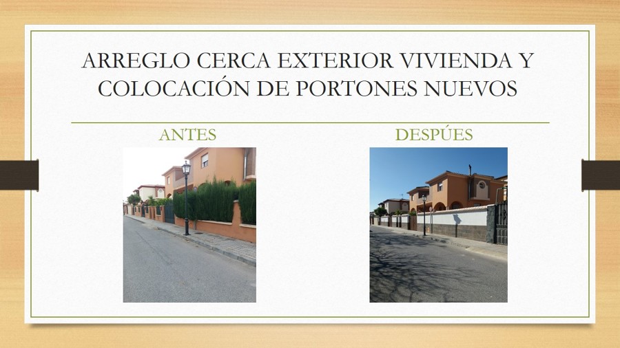 ARREGLO CERCA EXTERIOR VIVIENDA Y COLOCACIÓN DE PORTONES NUEVOS