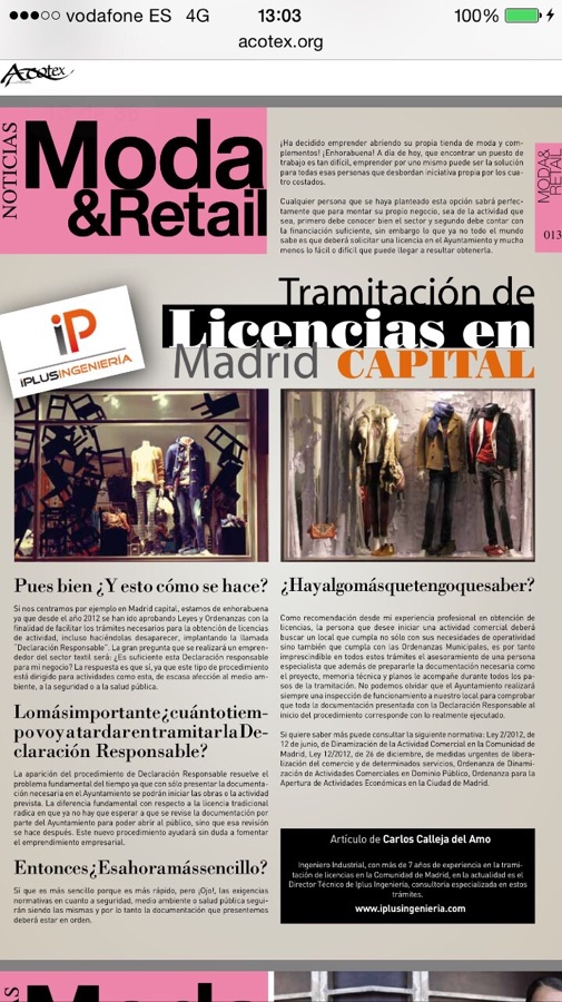 Artículo publicado sobre licencias