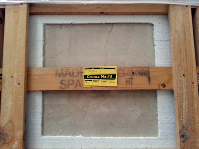Baldosa en cajón de Marmol Crema Marfil calidad Clasico