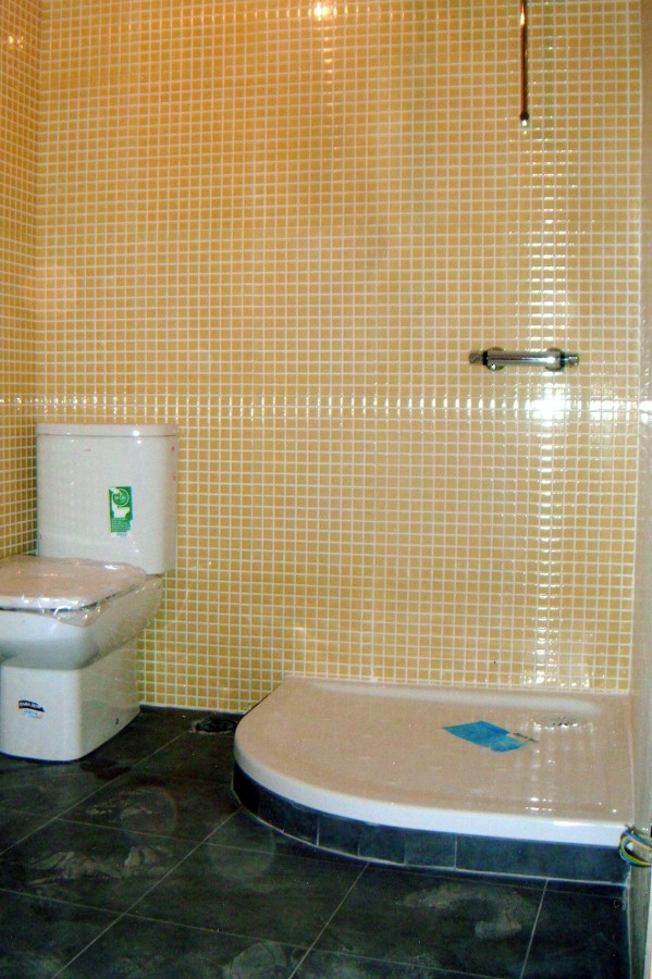 BAÑO DE GRESS CON PLATO DE MEDIA LUNA