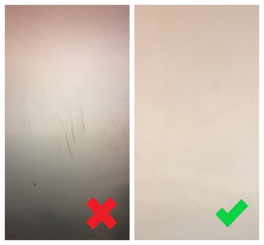 Eliminado de marcas de zapatos y ralladas.