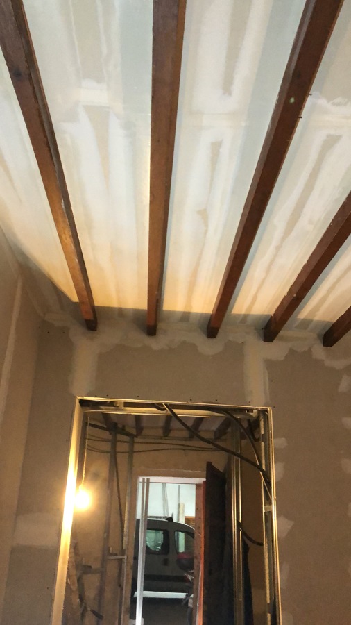 Techo de pladur bigas vista