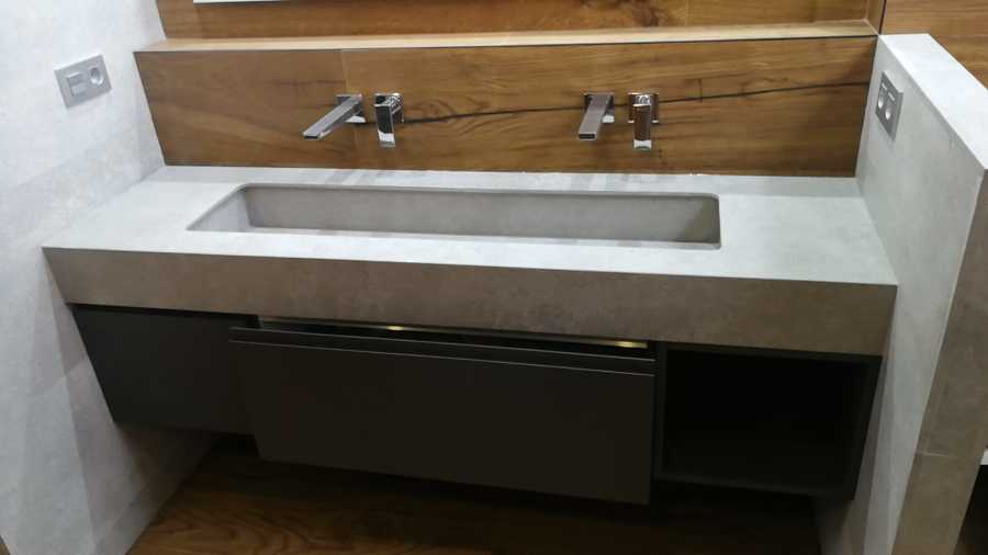 xtone botegga dark baño  fregadero mismo material