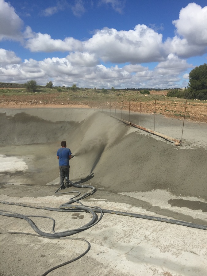 Gunitado balsa purin