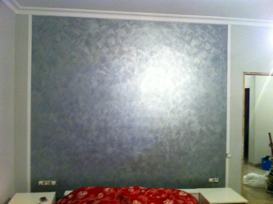 CABECERO EFECTO TRAPEADO PLATA