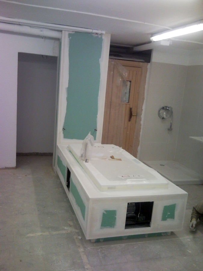 cajón bañera con placa hidrofuga para pintar