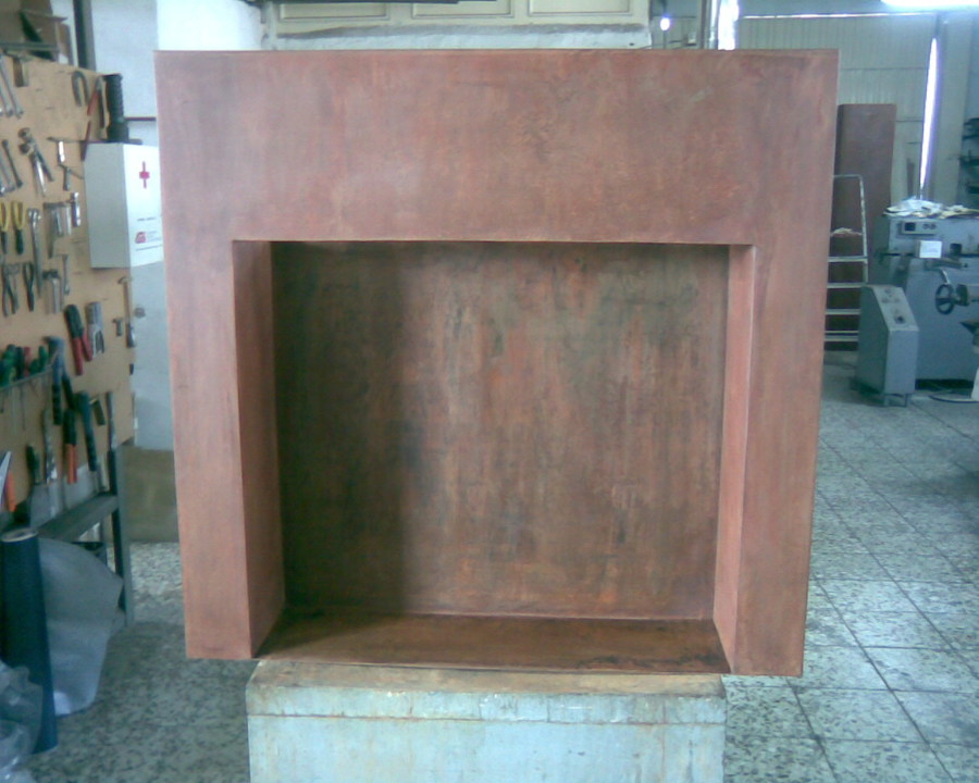 Cajón chimenea acero corten
