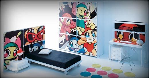 Cama con ruedas y armario