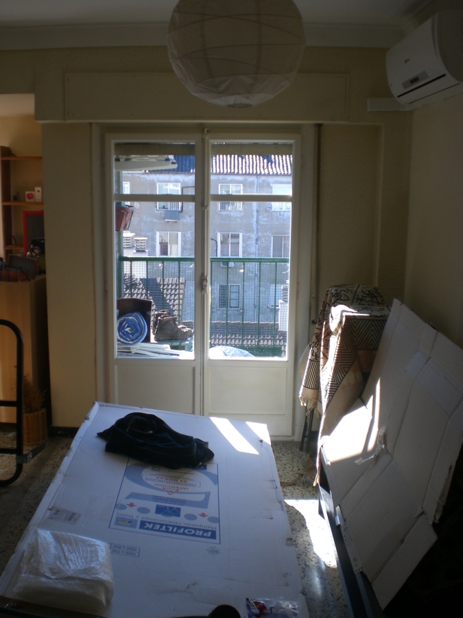 Cambio de balcom de madera por aluminio.