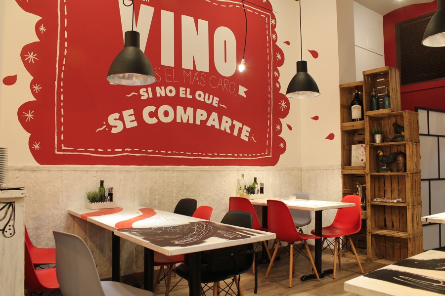 Decoración de salón, Parquet, Pintura y mesas