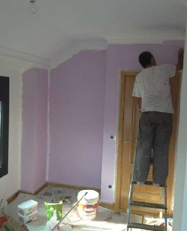 Personal pintando vivienda