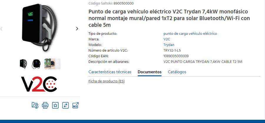 Punto de carga vehículo eléctrico V2C