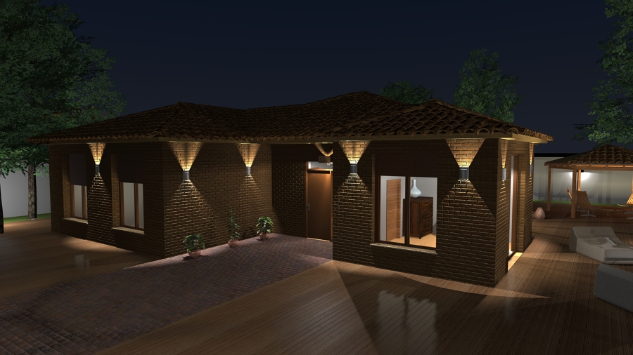 Casa Onix. Casa fachada ladrillo visto. 