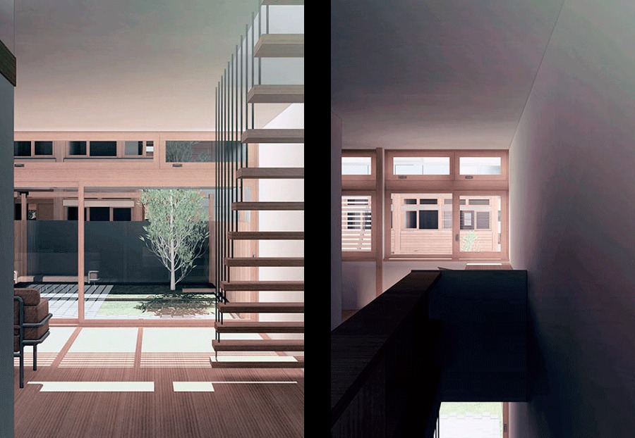 Casas ecológicas en hilera