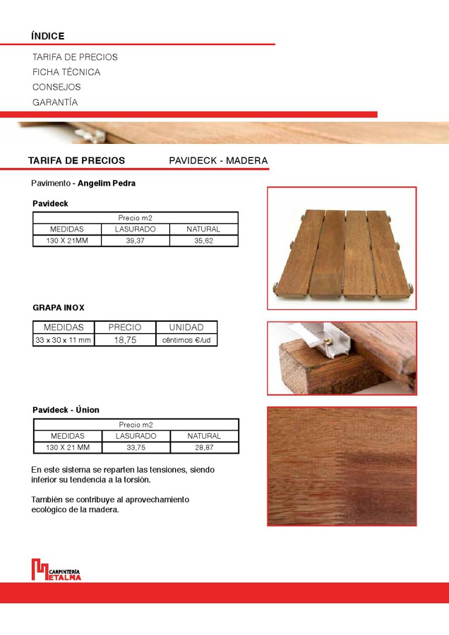 01. Catálogo de pavimentos de madera