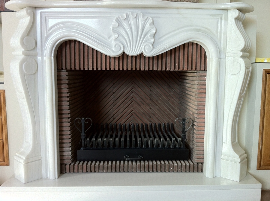 Chimenea Clásica Mármol Blanco