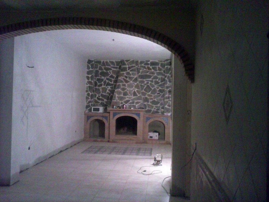 chimenea y encimeras