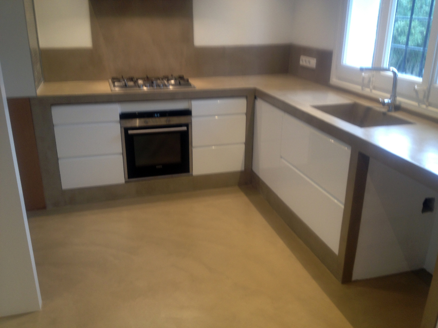 Cocina cemento pulido