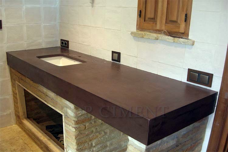 Cocina con microcemento