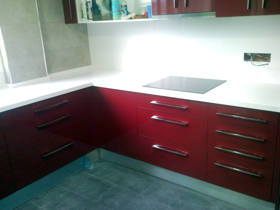 COCINA DE FORMICA ROJO 