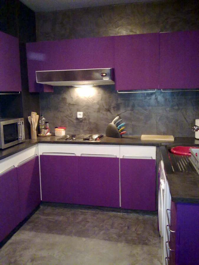 cocina en gris rustico