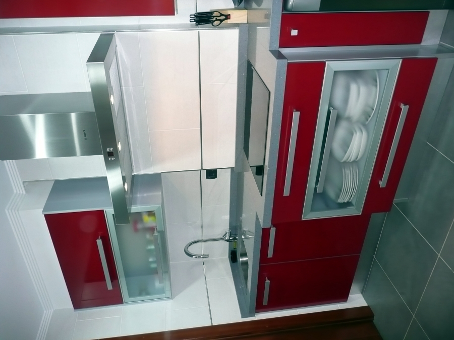 Cocina rojo brillo