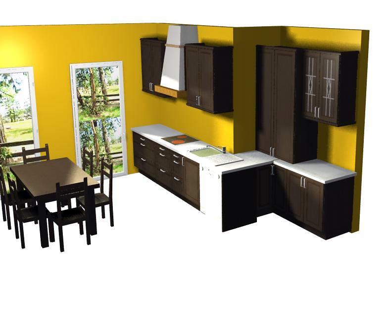 Cocina rustica vista 3D