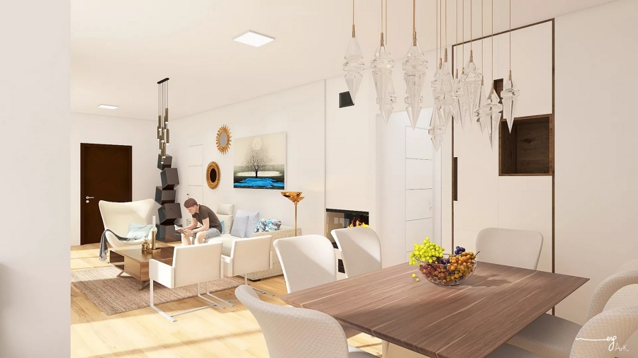 Vista salón_vivienda unifamiliar aislada