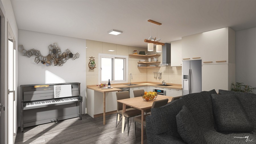 Cocina salón_ vivienda unifamiliar