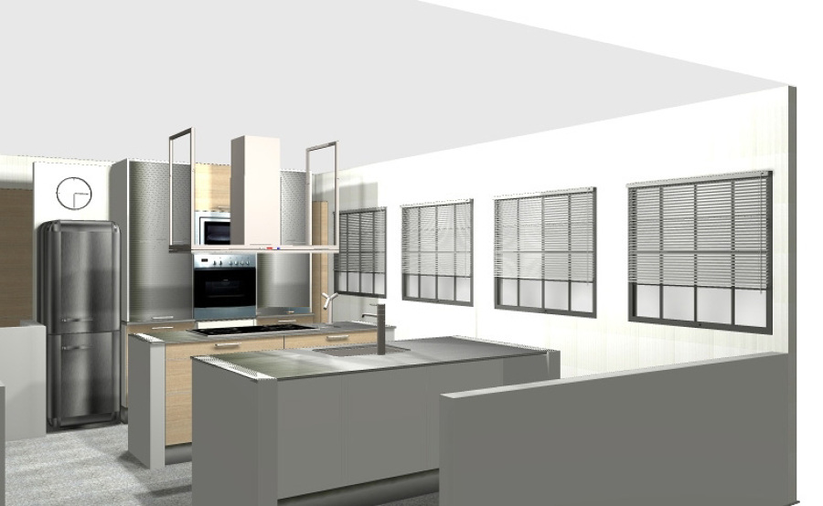 Cocinas minimalista para grades espacios